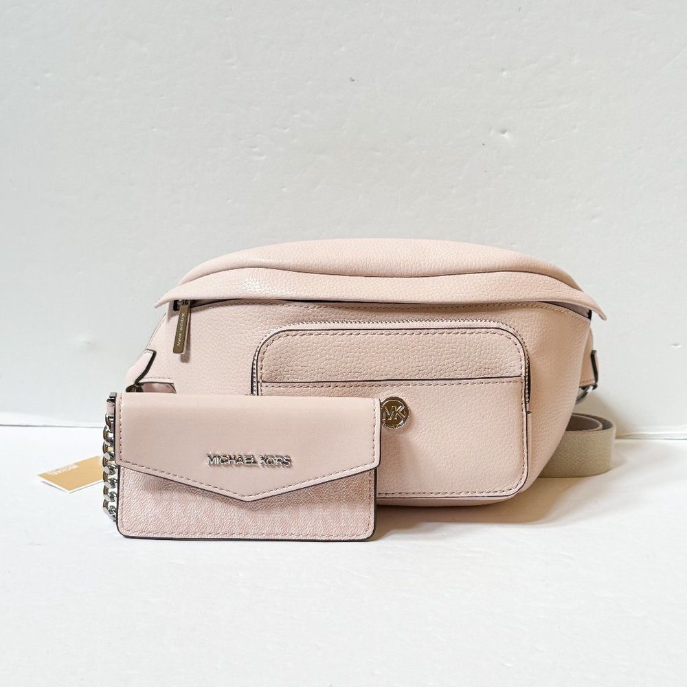 Michael Kors Maisie Waist Fanny Pack Crossbody Sling Bag Pink Light Powder Blush